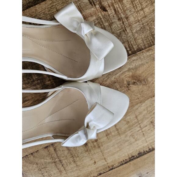 Kate Spade New York Ideal Bow Slingback Heels Ivory Satin Women's 10 EUC - Picture 10 of 11